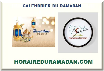 CALENDRIER DU RAMADAN 2027