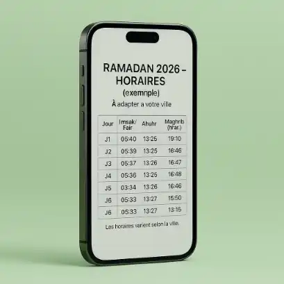 HORAIRE DU RAMADAN 2026